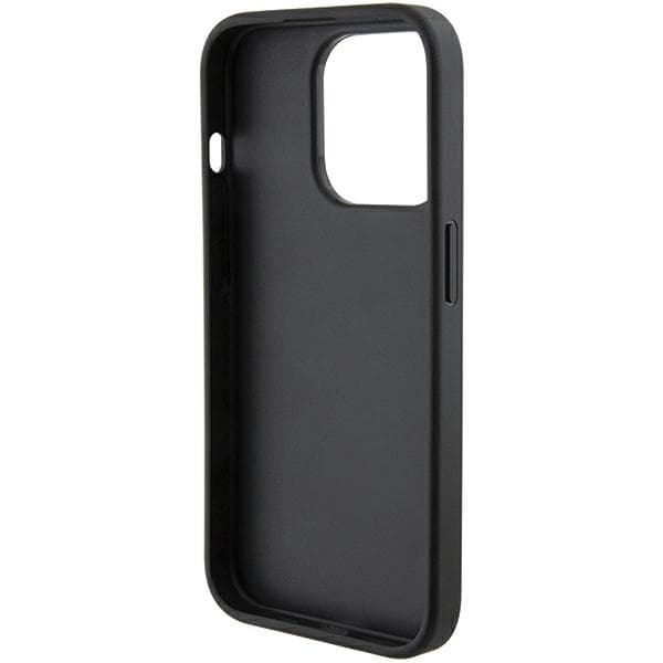 Ferrari Grip Stand Metal Logo Cover til iPhone 15 Pro, Sort