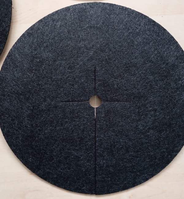 Set med 3 ogrässkyddsskivor, mulching, grafit, diameter 26 cm