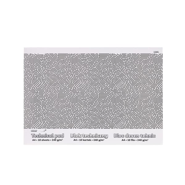 Tekniskt block A4/10K 240g Labyrint