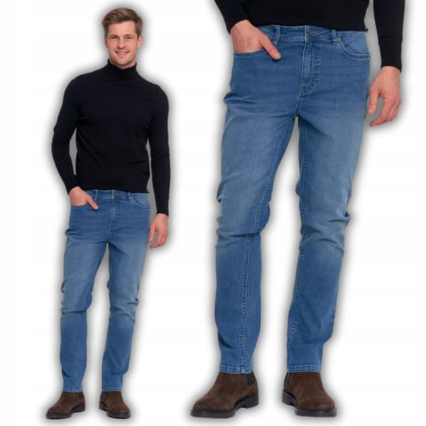 Byxor Herrjeans Raka Ben Eleganta Klassiska MORAJ 32 BLÅ