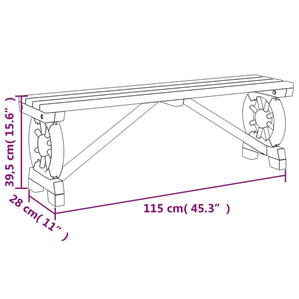 vidaXL Puutarhapenkki 115 cm täyskuusipuu