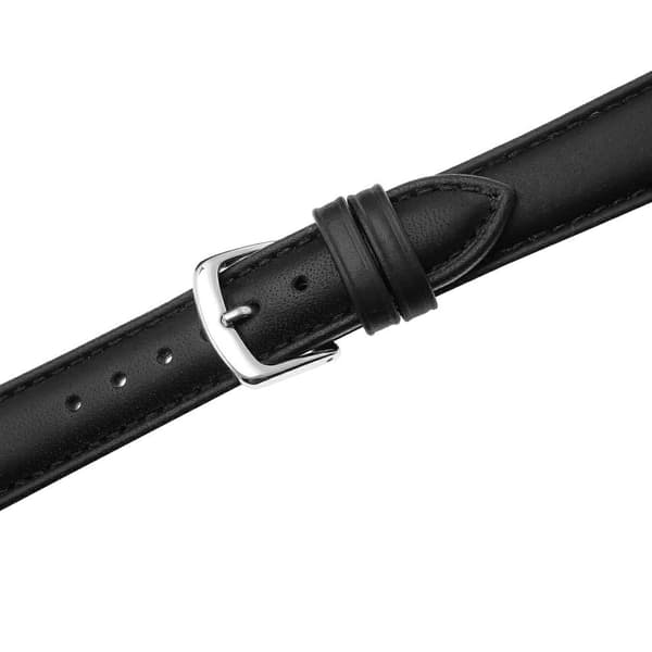 FUJI LÆDERREM 19 MM GLAT sort rem, sorte syninger