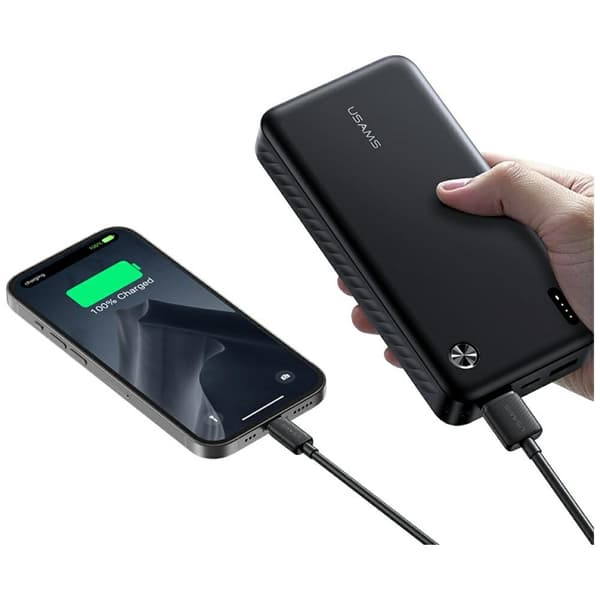 Varavirtalähde USAMS PB83 2xUSB-A 1xUSB-C 20000mAh valkoinen