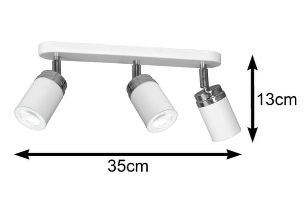Moderne hvid loftlampe Reno x3