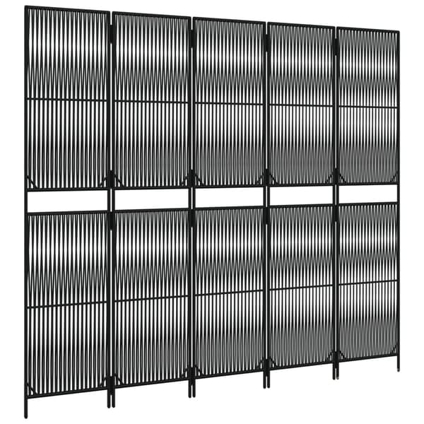 vidaXL 5-panelsskärm, svart, polyrotting
