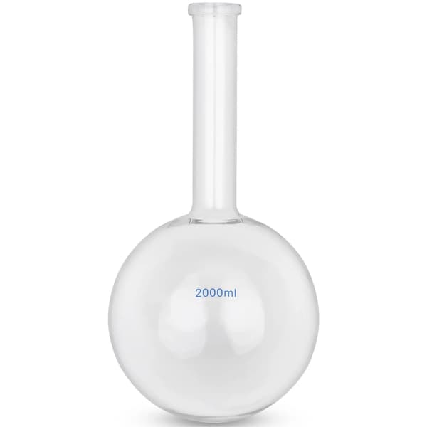 Laboratoriolasinen pyöreäpohjainen pullo, tasapohjainen, 2000 ml