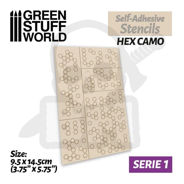 GSTU502373 Selvklæbende stencils Hex Camo