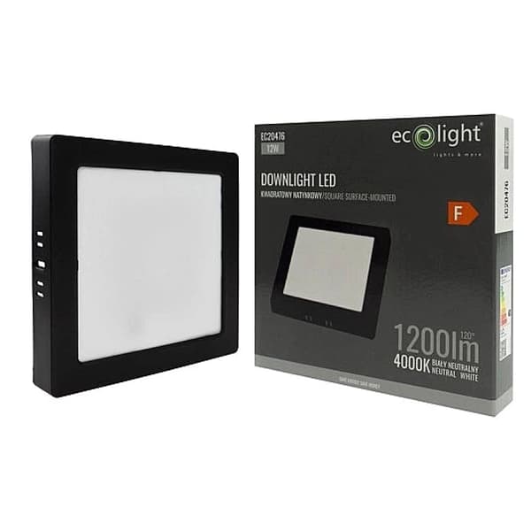 LED loftlampe til overflademontering 12W 4000K neutral 17x17cm