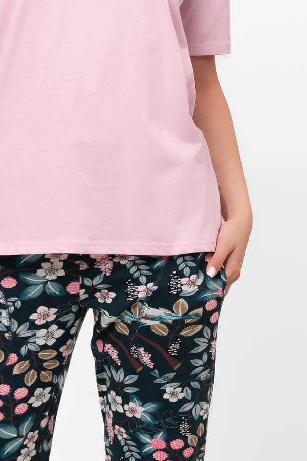 Dampyjamas, kortärmade, långbyxor, Marisal S