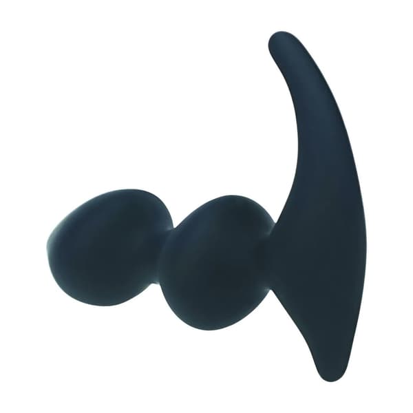Fuld Dobbelt Ripple Silikone Prostata Massager - Sort