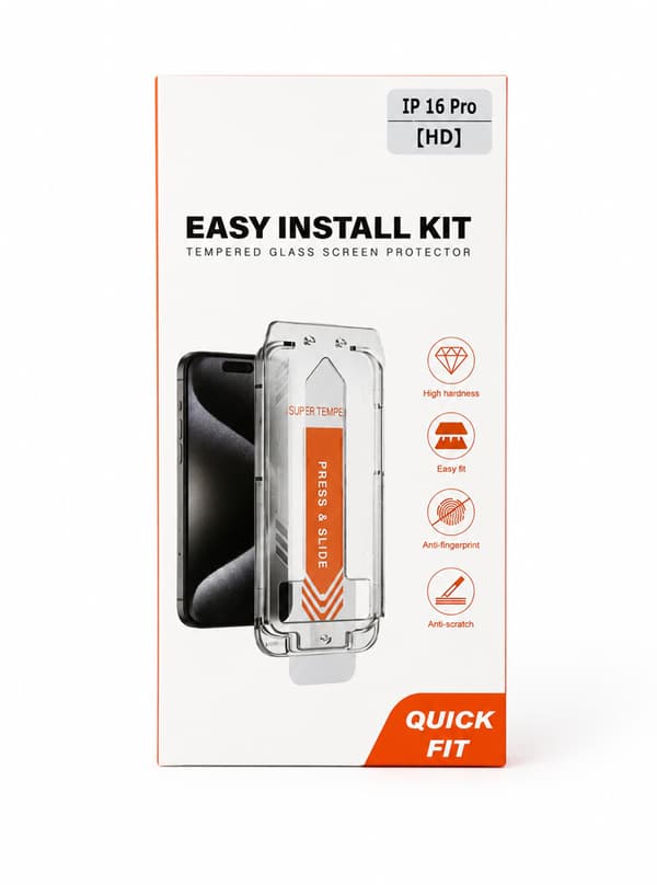 HD hærdet glas til iPhone 17 Pro / 16 Pro med 5D monteringsapplikator