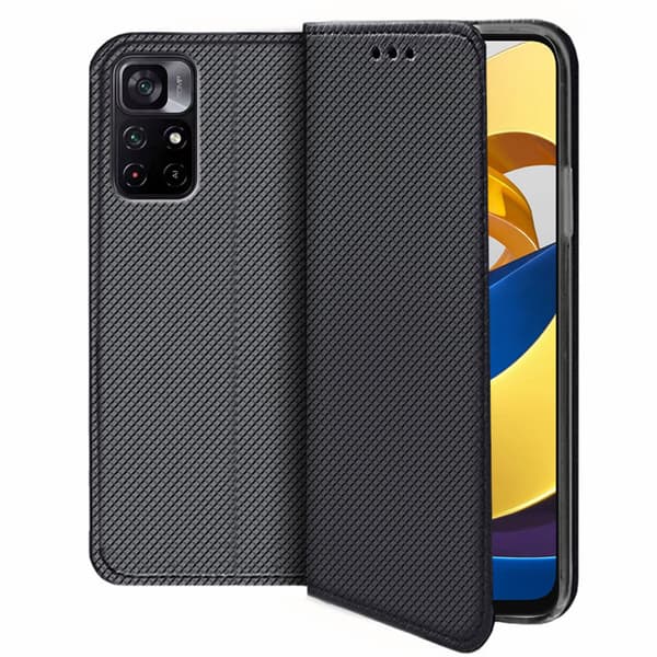 Smart Magnet Cover til Xiaomi Poco M4 Pro 5G / Redmi Note 11S 5G, Sort