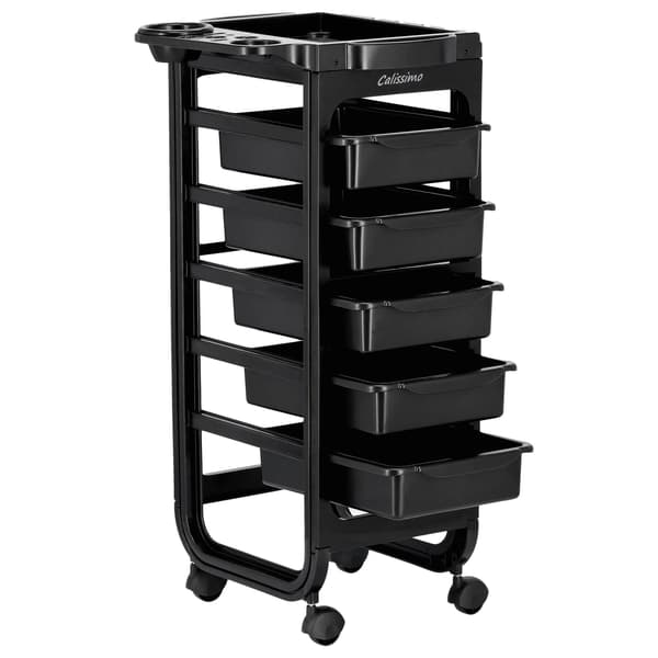 Frisørassistentvogn til farvning, skab med skuffer på hjul