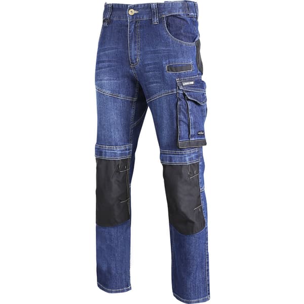 BLÅ STRETCHJEANS MED FÖRSTÄRKNING, "M", CE, LAHTI