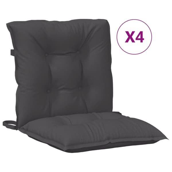 vidaXL Lågryggsdynor, 4 st, Antracitmelerad