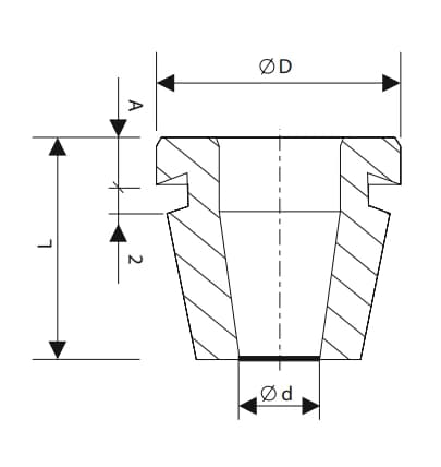 TRYTYT Kabelforskruning Gummi Sort Forsegling 29mm 1 stk