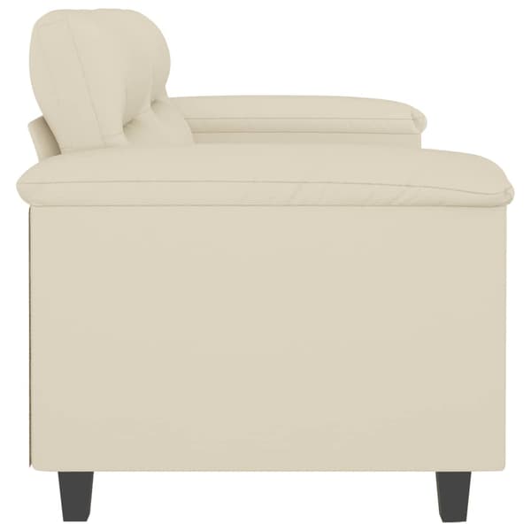 vidaXL 2-sitssoffa krämfärgad 120 cm konstläder