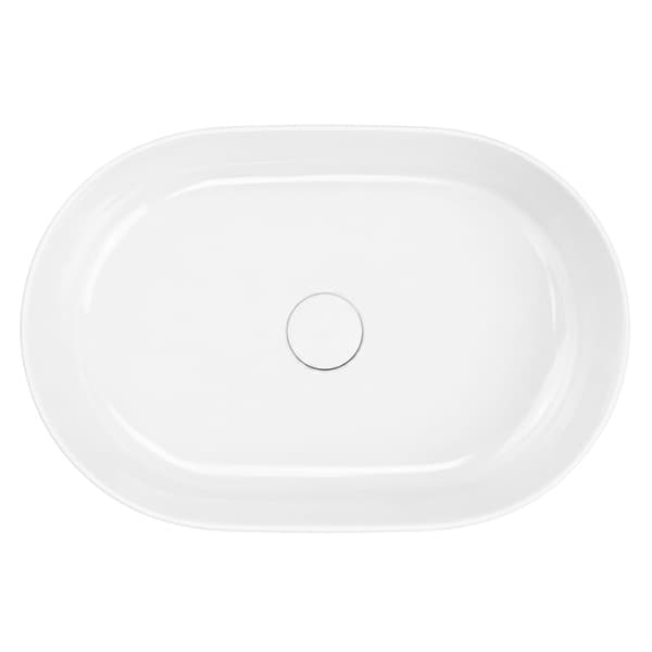 Oval bordvask 50×30 cm hvid - Aquaterris