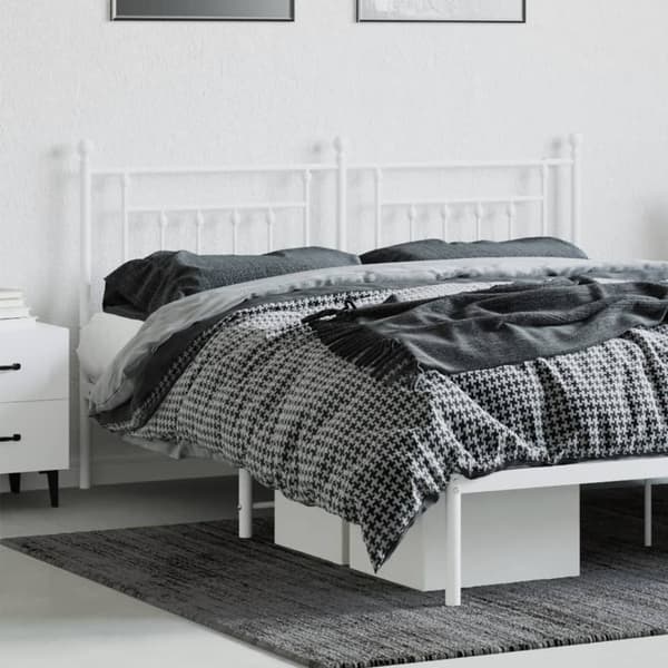 vidaXL metalsengegavl hvid 160 cm