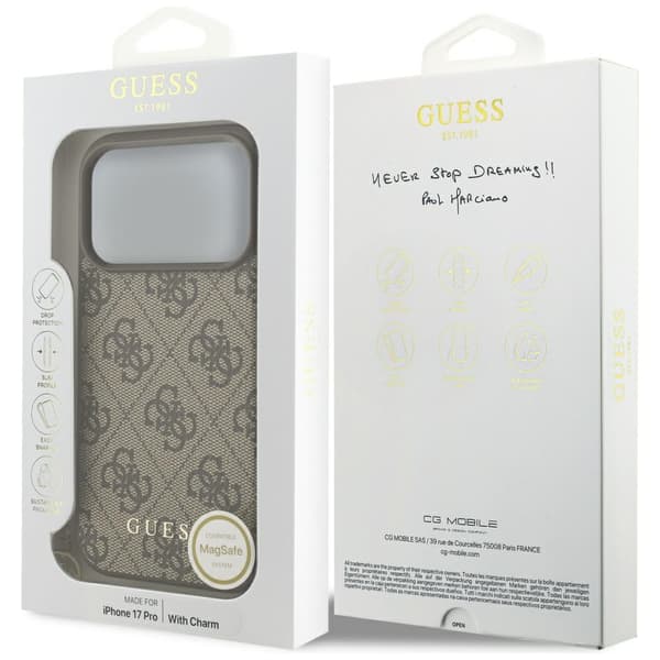 Guess 4G Charms Collection MagSafe-etui til iPhone 17 Pro brunt