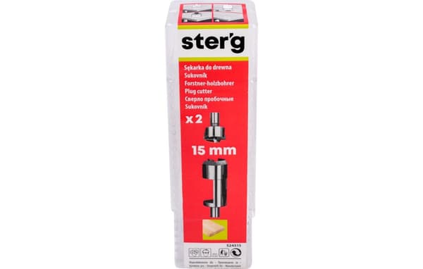 Knastfjerner til træ 15 mm, 2 stk.