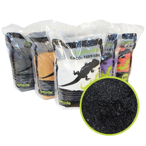 Komodo CaCo3 Sand Sort - spiseligt sand til krybdyr