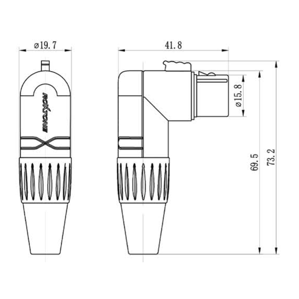 Vinklet XLR-stik Roxtone RX3RFP-NT