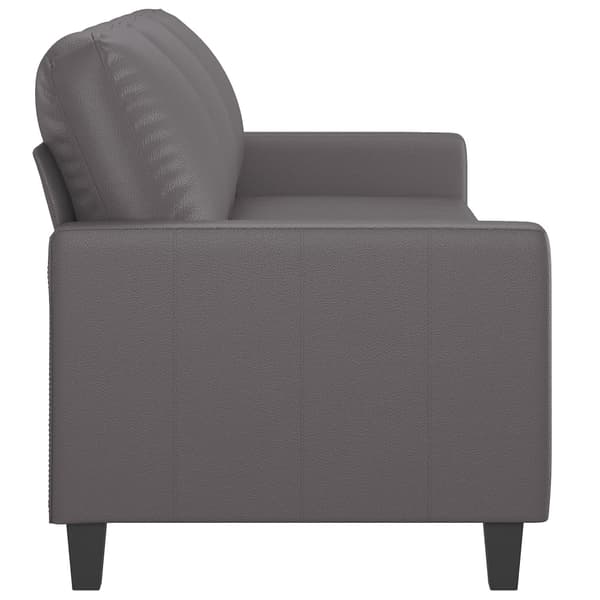 vidaXL 3-sitssoffa, grå, 180 cm, konstläder