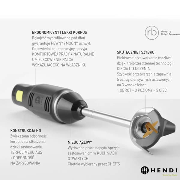 Effektiv handmixer med hastighetskontroll 250W Hendi 222157