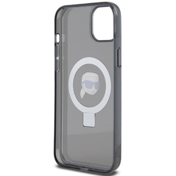Karl Lagerfeld Ring Stand Karl Head MagSafe-etui til iPhone 15 Plus, sort