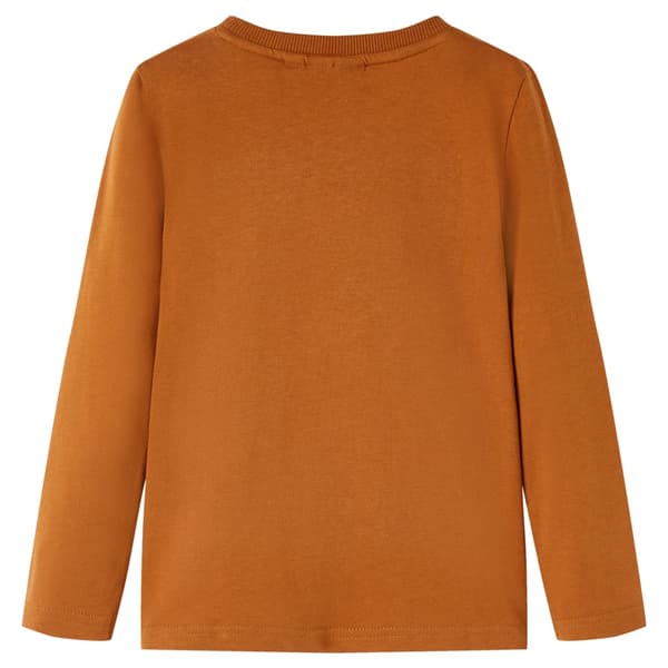 Børne langærmet T-shirt, cognac, 104