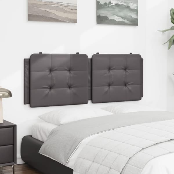 vidaXL hovedgærdehynde, grå, 140 cm, kunstlæder