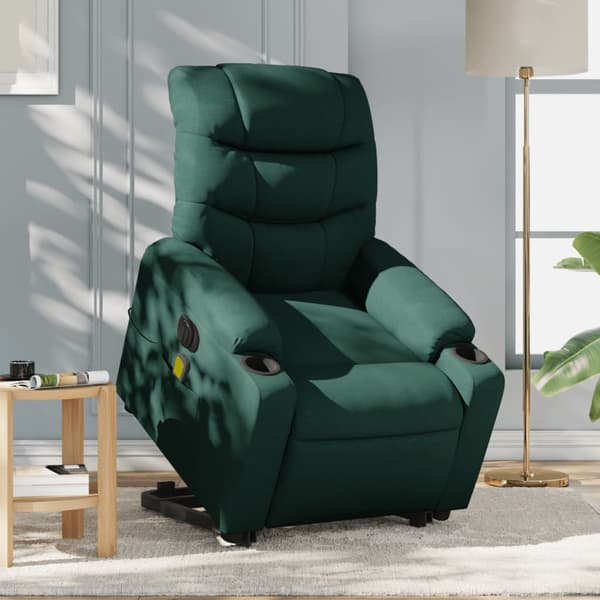 vidaXL Elektrisk lyftande massagefåtölj grön