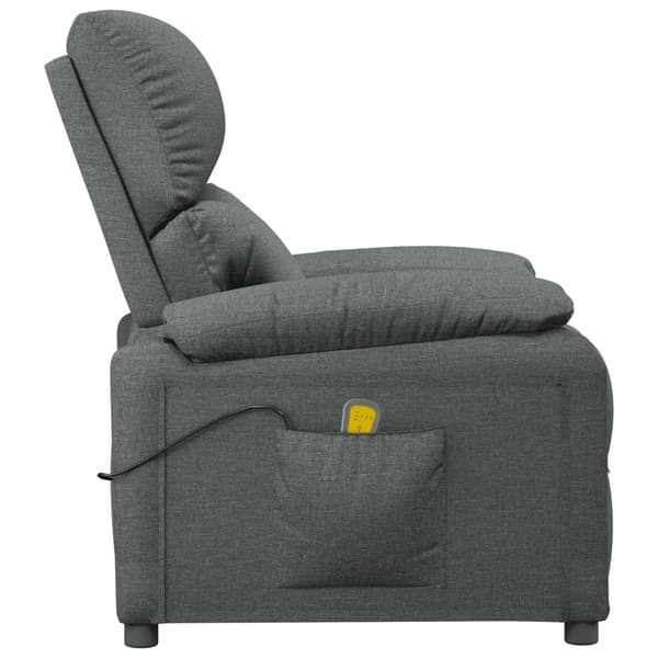 vidaXL Massagefåtölj mörkgrå tyg