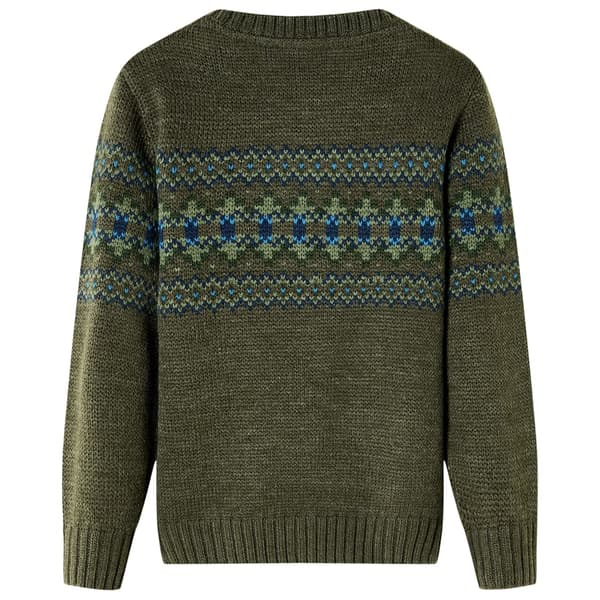 Børnestriktrøje, khaki, 116