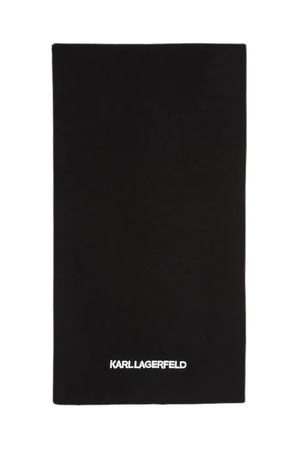 Karl Lagerfeld sort dametørklæde med broderet logo