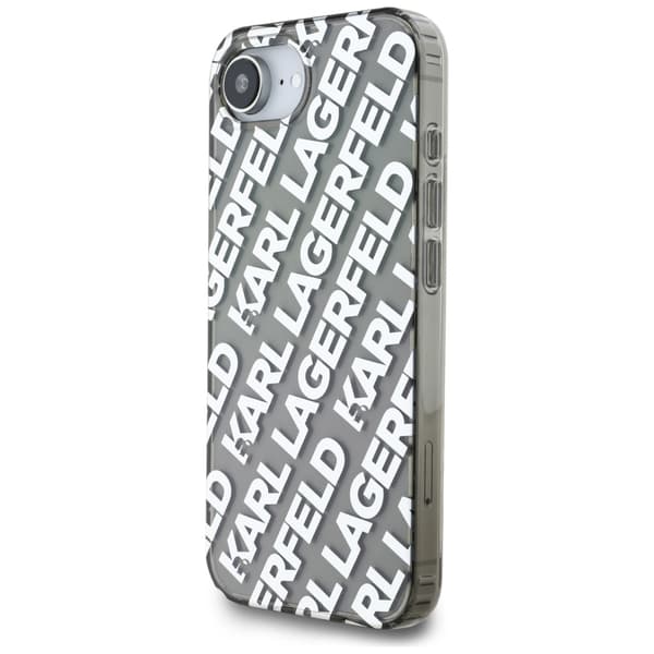 Karl Lagerfeld IML Repeat Logo-skal till iPhone 16e Silver