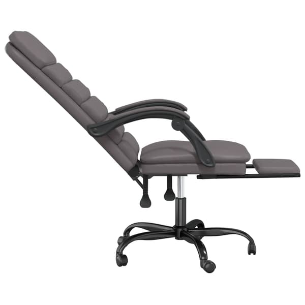 vidaXL lænestol med massagefunktion, grå, kunstlæder