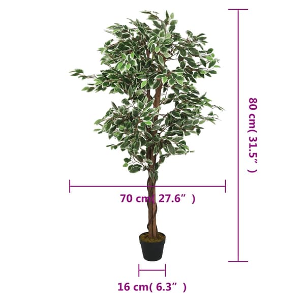 vidaXL kunstig ficus, 378 blade, 80 cm, grøn