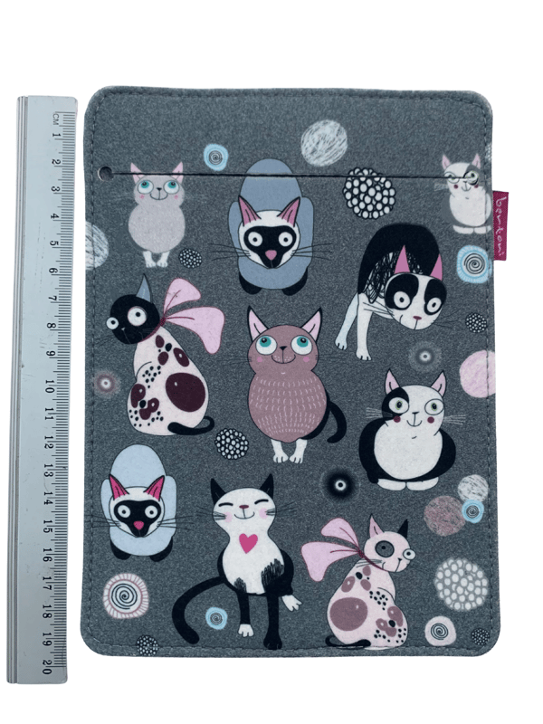 Arco Design 6-7" e-bogsetui - EcoFilc, katteurtprint, grå, passer til Kindle / PocketBook