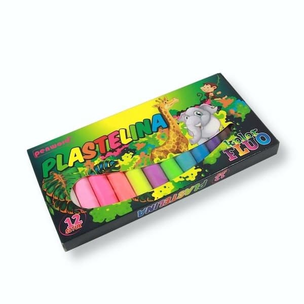 Plastilina 12 fluorescerande färger