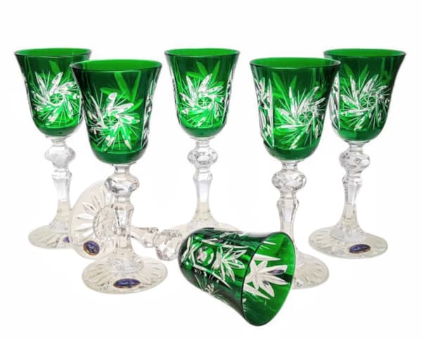 Smaragdkrystal likørglas 60ml Olive Grinder 6 stk.
