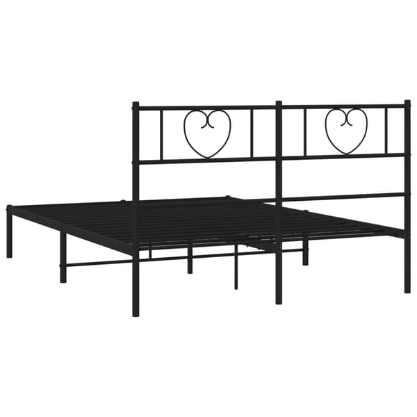 vidaXL metalsengestel med hovedgærde sort 120x200 cm