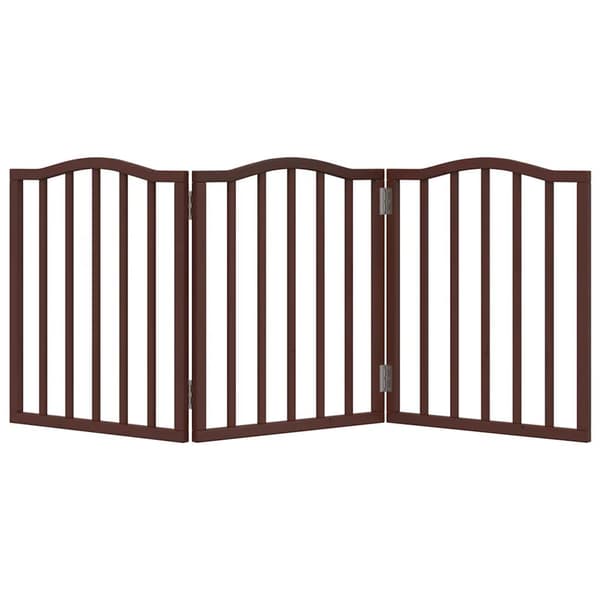 vidaXL foldbar hundegitter, 3 paneler, brun eg, 150 cm