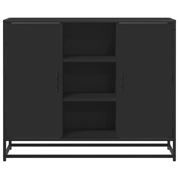 vidaXL skab, sort, 92x35x76 cm, træbaseret materiale