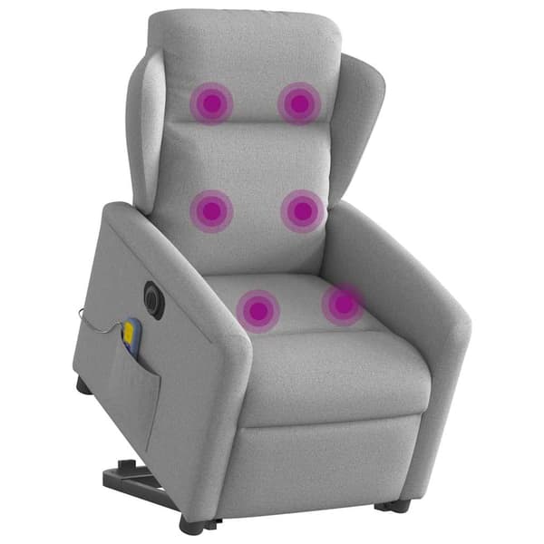 vidaXL Elektrisk lyftande massagefåtölj, vilstol, grå