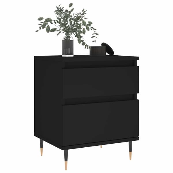 vidaXL sengebord sort 40x35x50 cm træbaseret materiale