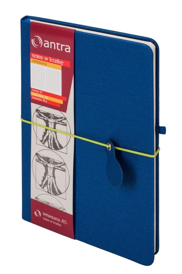 Notesbog A5 Grid Renesans Marineblå ANTRA