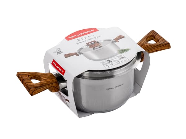 BRUNO GRYDE I RUSTFRIT STÅL 16 CM 1,9L MED P