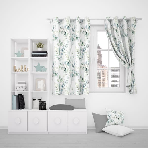 Gardin med snørehuller print 073